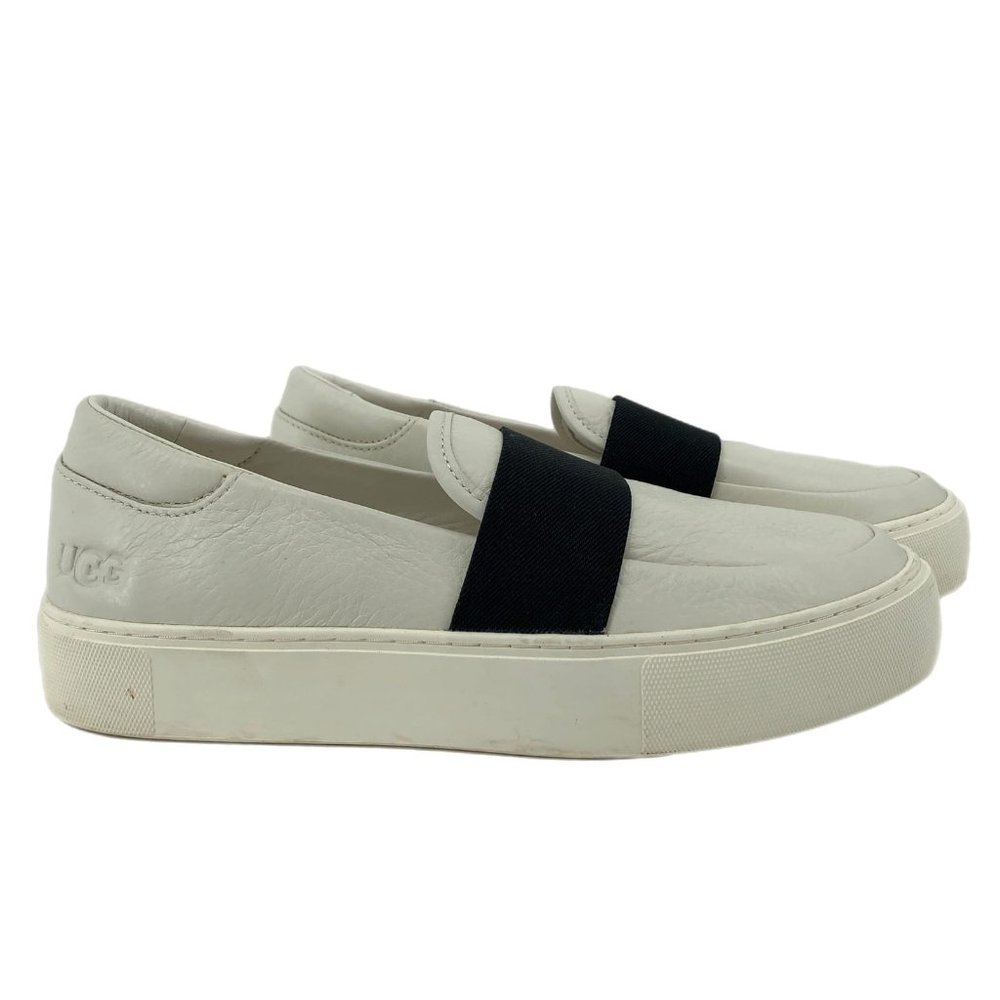 UGG Black and White Leather Loafer Flats | Great for Any Occasion